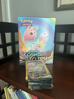 Pokemon Lot of 17x Sun & Moon Cosmic Eclipse 3 Card Booster Packs W/ Display - Image 4
