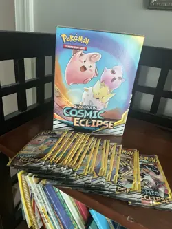 Pokemon Lot of 17x Sun & Moon Cosmic Eclipse 3 Card Booster Packs W/ Display - Image 5