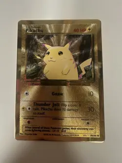 Pikachu - 58/102 (Celebrations Metal Card) 58/102 Promo Gold OFFSET ERROR LP/MP - Image 2