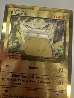 Pikachu - 58/102 (Celebrations Metal Card) 58/102 Promo Gold OFFSET ERROR LP/MP - Image 3