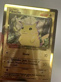 Pikachu - 58/102 (Celebrations Metal Card) 58/102 Promo Gold OFFSET ERROR LP/MP - Image 5