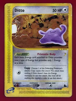 Pokemon Ditto 51/144 Skyridge Common Regular Basic 50 HP Prismatic Body Card - Image 1
