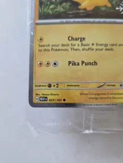 Pikachu 025/165 Holo Pokemon Card Holiday Snowflake Stamp Sealed Pack 151 Promo - Image 2