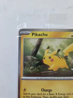 Pikachu 025/165 Holo Pokemon Card Holiday Snowflake Stamp Sealed Pack 151 Promo - Image 4