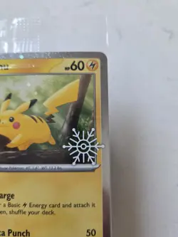 Pikachu 025/165 Holo Pokemon Card Holiday Snowflake Stamp Sealed Pack 151 Promo - Image 5