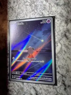 Cleffa 202/197 SV03: Obsidian Flames Illustration Rare Holo Pokemon Card NM - Image 3