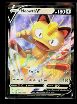 Meowth V Holo Promo SWSH: Sword & Shield Promo Cards SWSH004 NM - Image 1