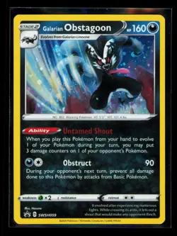 Galarian Obstagoon Holo Promo SWSH: Sword & Shield Promo Cards SWSH059 NM - Image 1