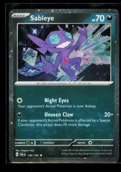 Sableye (Cosmos Holo) Holo Rare Miscellaneous Cards & Products 136/193 NM - Image 1