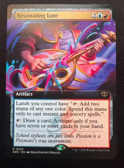 Resonating Lute - Extended Art - MTG Secrets of Strixhaven #355 - NM/M - Image 1