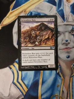 Relentless Rats MTG Magic Core Set 2010 M10 Uncommon Heavily Played - Damaged x1 - Image 1