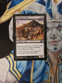 Relentless Rats MTG Magic Core Set 2010 M10 Uncommon Heavily Played - Damaged x1 - Image 2