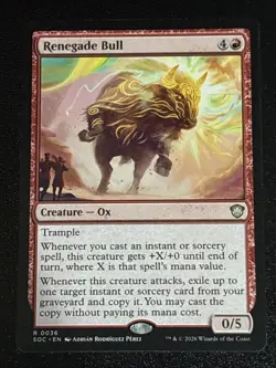 MTG Commander: Secrets of Strixhaven Renegade Bull 0036 NM Rare - Image 1