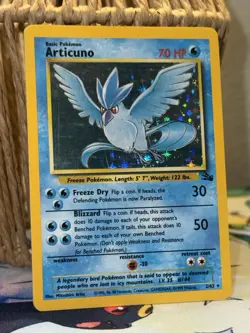 Pokemon TCG Articuno Fossil Holo Unlimited Rare Card 2/62 NM! - Image 1