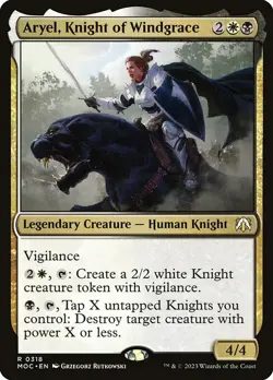 1x Aryel, Knight of Windgrace NM Eng MTG - March of the Machine Commander - Image 1