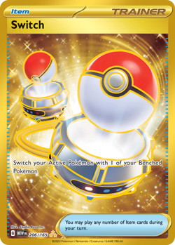 Switch 206/165 Hyper Rare 151 Pokemon Gold Holo Near Mint - Image 1