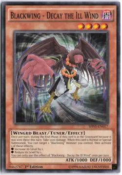 Yugioh - Blackwing - Decay the Ill Wind SHVI-EN017 1st Edition - Shining Victori - Image 1