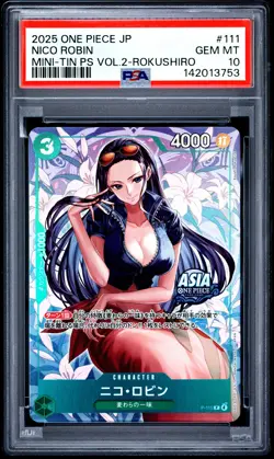 Nico Robin PSA10 2025 One Piece Japanese Mini-Tin Vol.2-Rokushiro #111 - Image 1