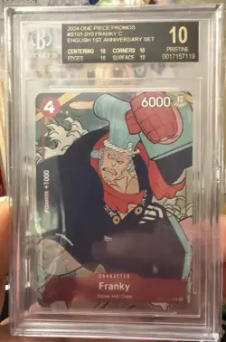 2024 ONE PIECE ENGLISH 1ST ANNIVERSARY SET #010 FRANKY BGS 10 BLACK LABEL - Image 1