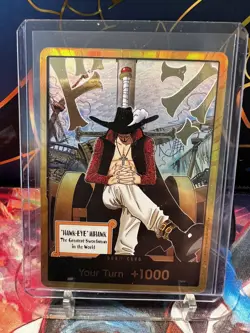 DON!! Card Dracule Mihawk Gold One Piece OP14 The Azure Sea's Seven NM - Image 1