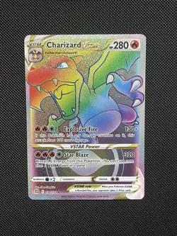 Charizard VSTAR Rainbow 174/172 Brilliant Stars Pokemon Card NM *Print Error* - Image 3