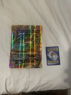 Mega M Rayquaza EX Shiny Full Art Holo Card Ancient Origins Jumbo Card 98/98 - Image 1