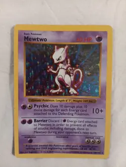 Pokemon TCG Base Set Mewtwo Holo Card 10/102 Rare - Image 1