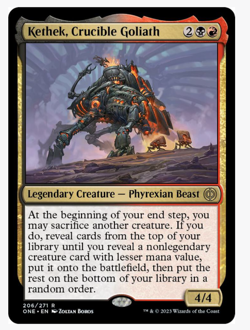 MTG Kethek, Crucible Goliath - Phyrexia All Will Be One ONE 2023 NM Rare Legenda - Image 1
