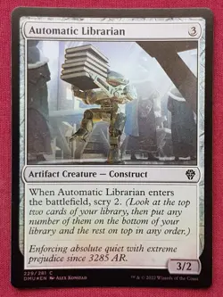 Magic The Gathering DOMINARIA UNITED FOIL AUTOMATIC LIBRARIAN artifact card MTG - Image 1