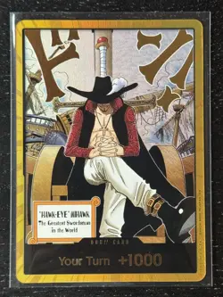 DON!! Card Dracule Mihawk Gold One Piece OP14 The Azure Sea's Seven NM - Image 1