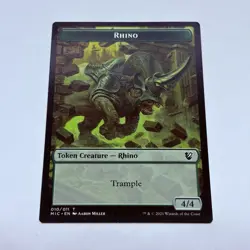 Magic The Gathering Rhino/Wolf 010 Token - Midnight Hubt MTG Trading Card Tc7 - Image 1