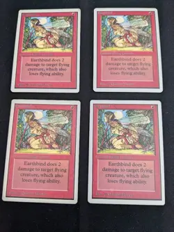 MTG 4x Earthbind - Unlimited Edition - Playset LP/MP - Image 1