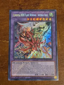 Elemental HERO Flame Wingman - Infernal Rage BLMR-EN012 Secret Rare Yugioh NM - Image 1