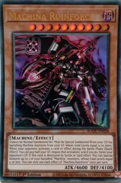 BODE-EN028 MACHINA RUINFORCE ULTRA RARE 1ST EDITION YuGiOh CARD - Image 1