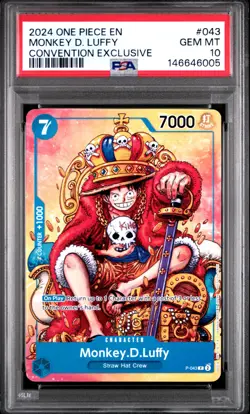 2024 ONE PIECE PROMOS CONVENTION EXCLUSIVE #043 MONKEY D. LUFFY PSA 10 - Image 1