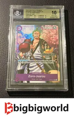 One Piece Card Game Zoro-Juurou Championship 25-26 Finalist OP05-067 BGS 10 - Image 1