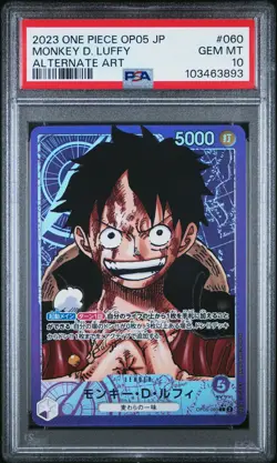 2023 ONE PIECE JAPANESE MONKEY D. LUFFY ALTERNATE ART OP05-060 PSA 10 GEM MINT - Image 1