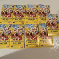 Lot of 9 One Piece TCG OP-15 Adventure On Kami's Island Sleeved Packs SEALED - Image 1