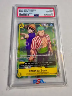 2025 ONE PIECE PROMOS SET SAIL EVENT #111 MONKEY D. LUFFY PSA 10 - Image 1