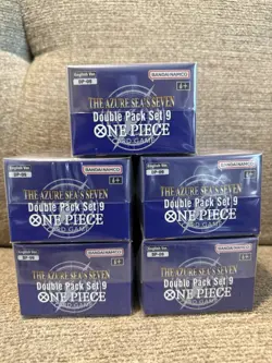 One Piece TCG Double Pack Set Vol. 9 DP-09 The Azure Sea's Seven SEALED Lot of 5 - Image 3