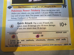 RATTATA, 66/82, POKEMON CARD . (TEAM ROCKET SET) 2000, non-holo .NM, 1st Edition - Image 2