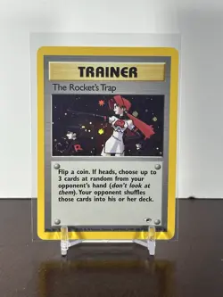 The Rockets Trap Trainer Holo Card 19/132 Gym Heroes LP+ Condition SWIRL! - Image 1