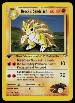 Pokemon Card - Brock's Sandslash Gym Heroes 23/132 Rare 1st Edition - Image 1