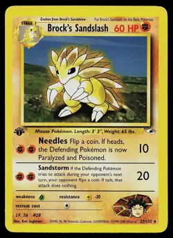 Pokemon Card - Brock's Sandslash Gym Heroes 23/132 1st Edition Rare - Image 1