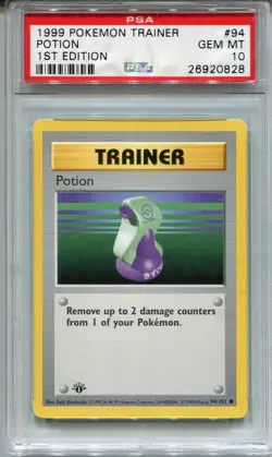 Pokemon Base Set 1st Edition Shadowless Card #94 Potion PSA 10 - Image 1