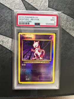 POKEMON 2016 XY Evolutions #51 Mewtwo Reverse Foil PSA 9 Mint 51/108 - Image 1