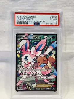 2016 Pokemon XY Generations Radiant RC32 Sylveon EX PSA 6 FA - Image 1