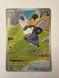 Drilbur 124/086 Illustration Rare 2025 Pokemon Black Bolt EN Full Art Card NM+ - Image 1