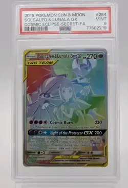 2019 Pokemon Sun & Moon Cosmic Eclipse Solgaleo Lunala Tag Team #254/236 PSA 9 - Image 3