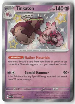 Tinkaton 167/091 Shiny Rare Paldean Fates Pokemon Near Mint - Image 1